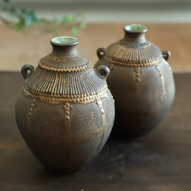 壺 /金マット&トルコ（size3) 花器 一輪挿し | iichi 日々の暮らしを