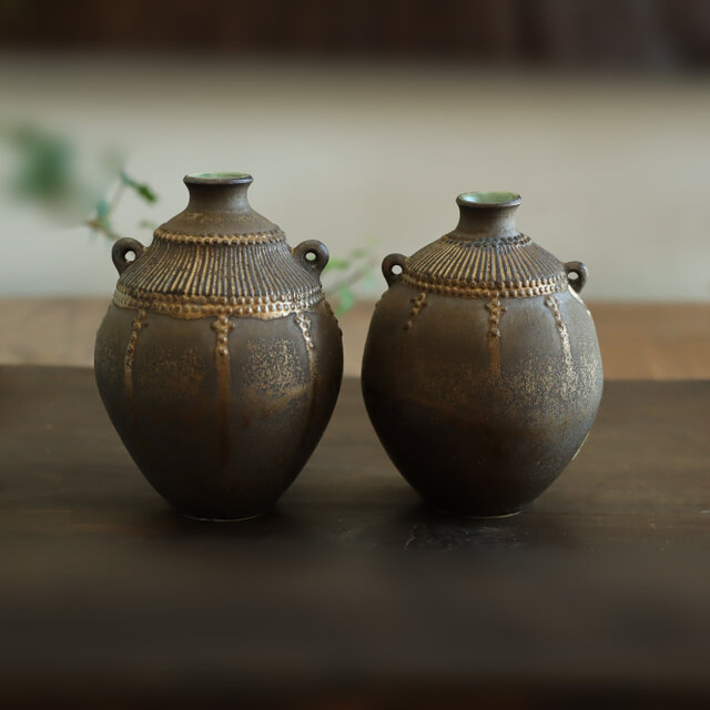 壺 /金マット&トルコ（size3) 花器 一輪挿し | iichi 日々の暮らしを