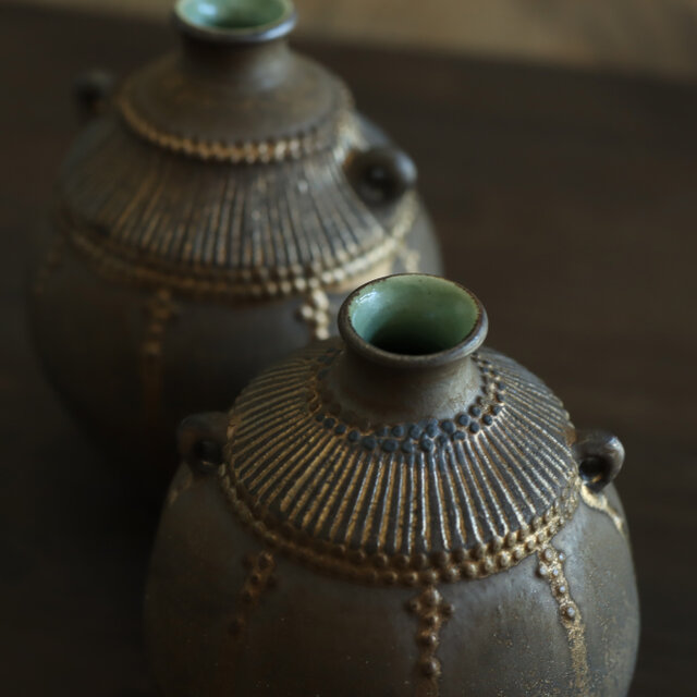 壺 /金マット&トルコ（size3) 花器 一輪挿し | iichi 日々の暮らしを