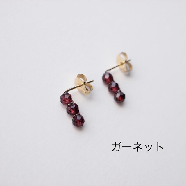 ピアス]14kgf:天然石連なるシンプルラインピアス | iichi 日々の暮らし