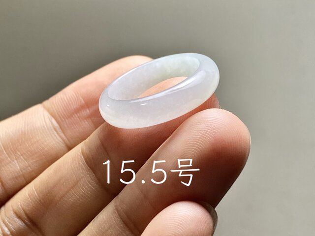 L18-62 氷糯種 白瓷 15.5号 ミャンマー産 A貨 本翡翠 くりぬき リング