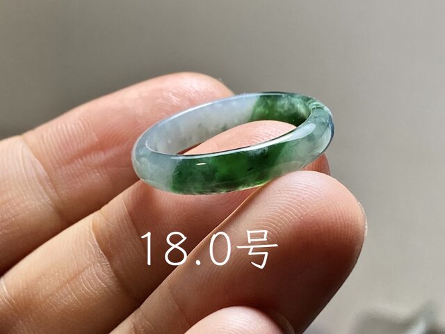 L18-66 氷糯種 森緑 18.0号 グアテマラ産 A貨 本翡翠 くりぬき リング