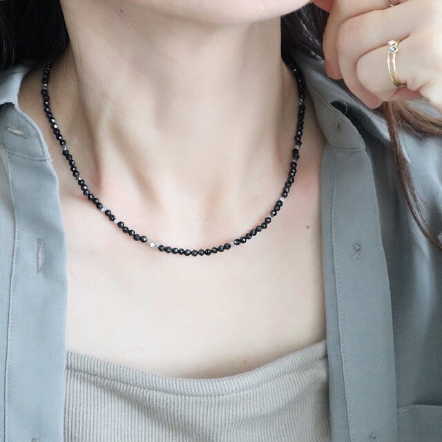 7wayで毎日使える／ ブラックスピネル one weekネックレス＜サージカル