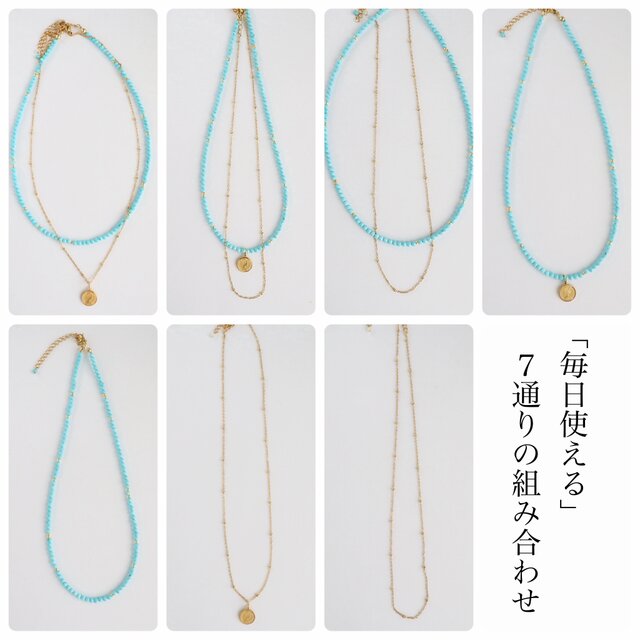 ブラックスピネル オパール　ネックレス　3連　アクセサリー　鑑別書付き 7wayで毎日使える／ ブラックスピネル one weekネックレス＜サージカル