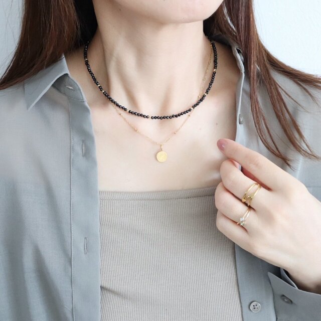 7wayで毎日使える／ ブラックスピネル one weekネックレス＜サージカル