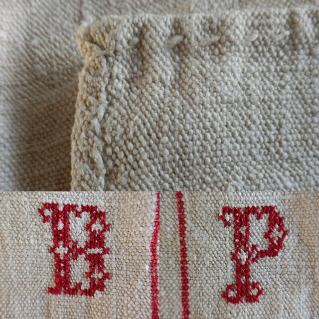 超美品！アンティーク グレインサック 手織り 赤ライン BP | iichi
