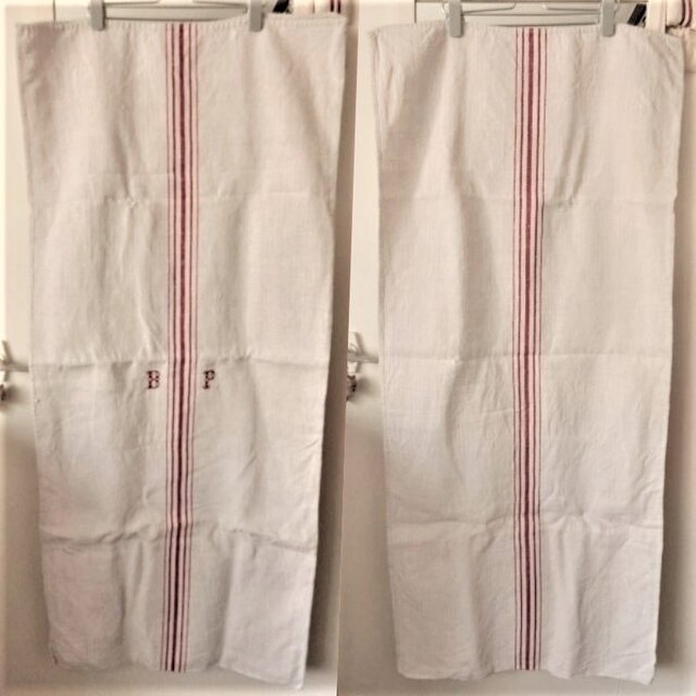 超美品！アンティーク グレインサック 手織り 赤ライン BP | iichi