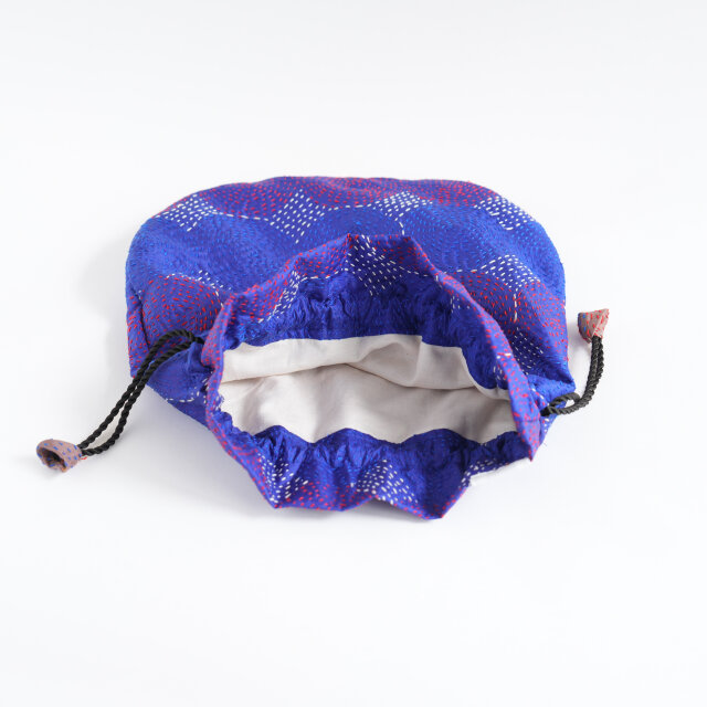 indian embroidery drawstring bag -P- / インドカンタ刺繍 巾着バッグ