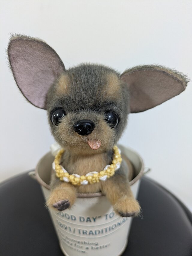 ハンドメイド☆ぬいぐるみ☆チワワ☆舌☆黒タン | iichi 日々の暮らし