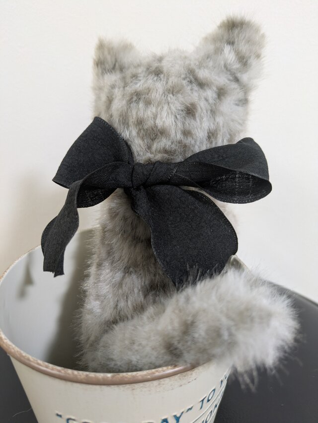 ハンドメイド* ぬいぐるみ*くたっと猫ちゃん*ヒョウ柄*カーキグレイ ハンドメイド☆ぬいぐるみ☆くたっと猫ちゃん☆ヒョウ柄☆カーキグレイ