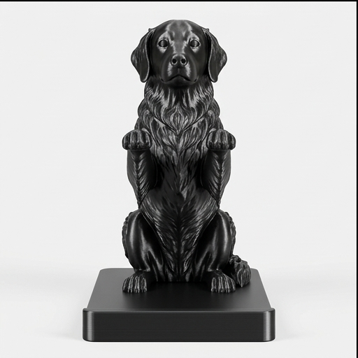 犬（ゴールデンレトリバー）のスマホスタンド 卓上 シルクブラック