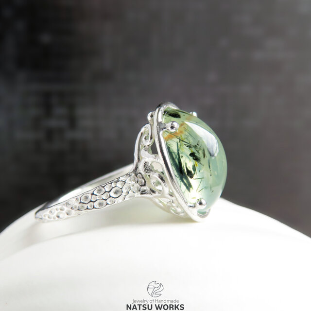 エピドート in プレナイト リング / Epidote in Prehnite Ring 273