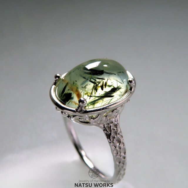 エピドート in プレナイト リング / Epidote in Prehnite Ring 273