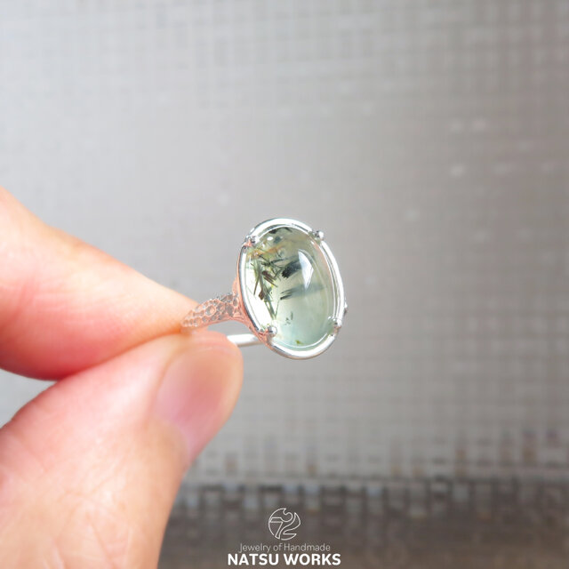 エピドート in プレナイト リング / Epidote in Prehnite Ring 273
