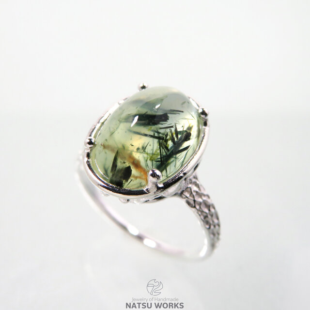 エピドート in プレナイト リング / Epidote in Prehnite Ring 273