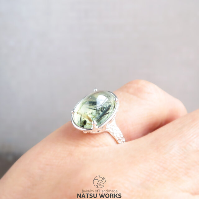 エピドート in プレナイト リング / Epidote in Prehnite Ring 273