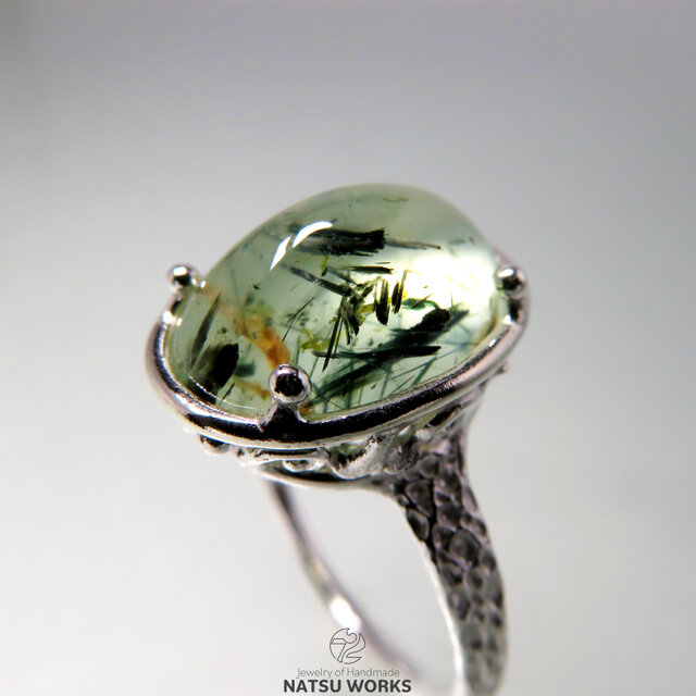 エピドート in プレナイト リング / Epidote in Prehnite Ring 273