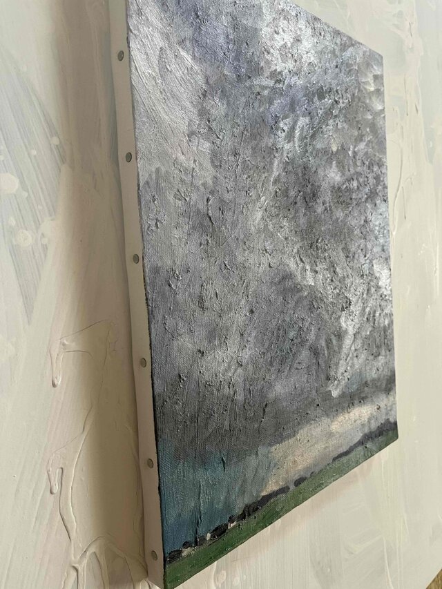 原画・油彩「田園と空 2026613」絵画 F6（32×41㎝）アート・キャンバス
