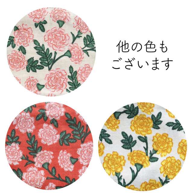 レトロ 可愛い 赤オレンジ 花柄》ビンテージ スタイル リボン ヘアゴム