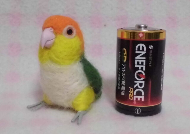 ミニミニサイズ 可愛い シロハラインコ 羊毛フェルト *受注作成品 うち