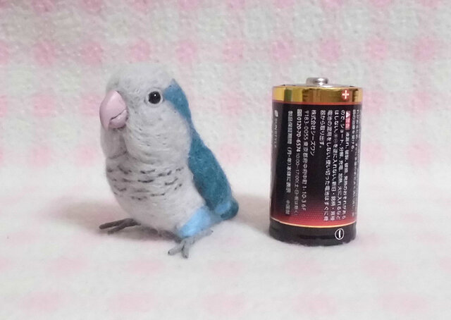 ミニミニサイズ 可愛い オキナインコ ブルー インコ 羊毛フェルト
