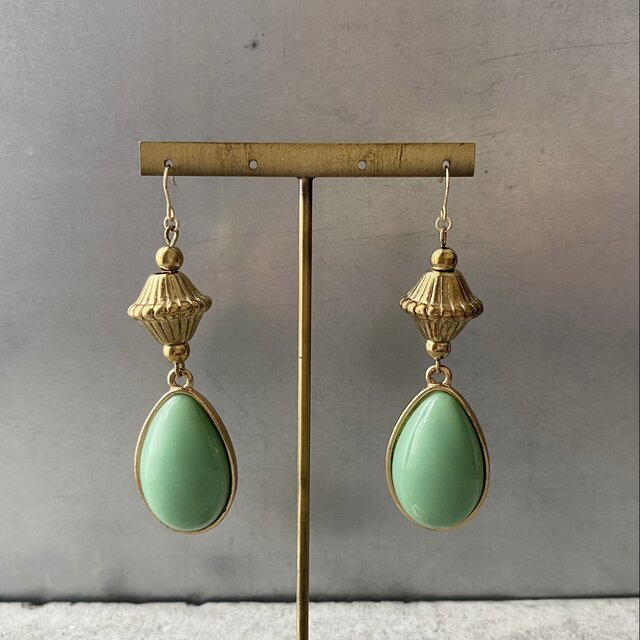 Vintage 90s-00s USA retro green drop pierce | iichi 日々の暮らしを