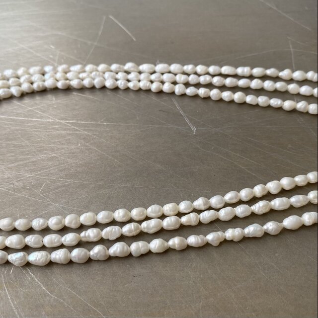 Vintage 90s retro SILVER fresh water pearl necklace | iichi 日々の