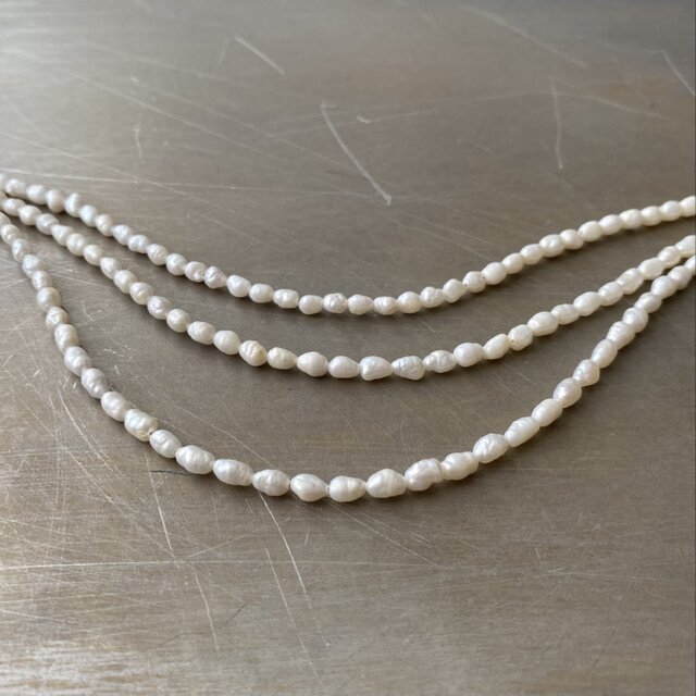 Vintage 90s retro SILVER fresh water pearl necklace | iichi 日々の