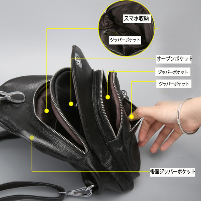 牛革レザー 多機能バッグ リュック 防犯ポケット 軽量 通学・通勤兼用