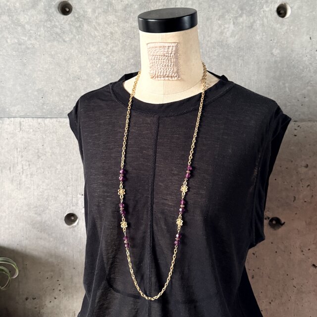NA179-【 AVON 】エイボン・ヴィンテージネックレス Amethyst Colored
