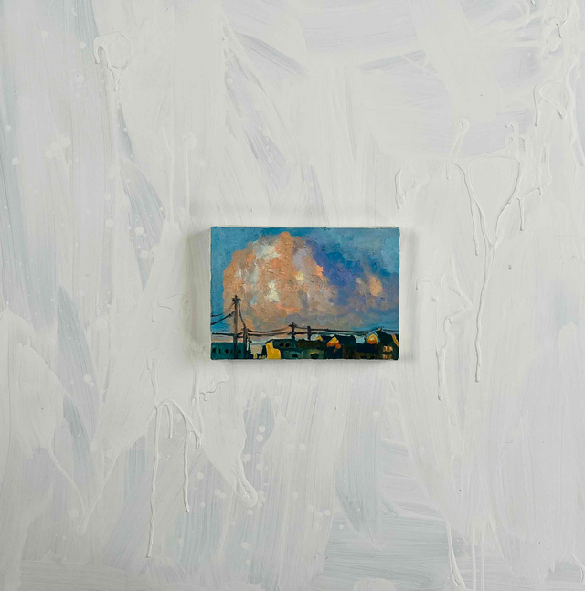 原画 油彩「朝の風景 2026613」絵画・サムホールサイズ （16×23
