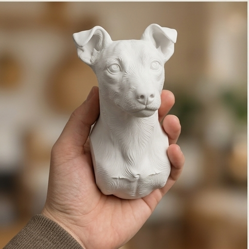 イタリアングレーハウンドの壁掛けレリーフ 3Dプリント 白PLA