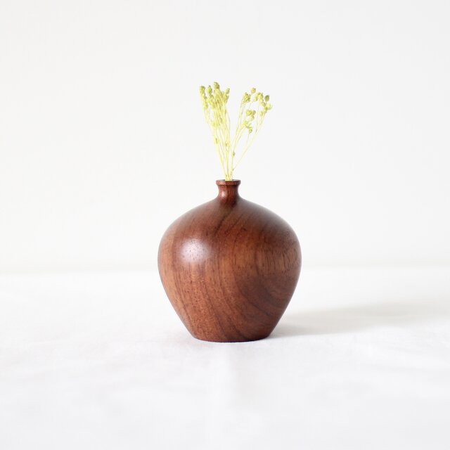 芝実作　天然木　花器　一輪挿し 木の一輪挿し&フラワー Bubinga A | iichi 日々の暮らしを心地よくする