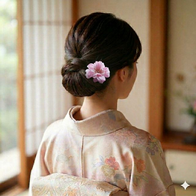 八重桜の髪飾り｜Uピン｜桜ピンク｜浴衣・着物・成人式 | iichi 日々の