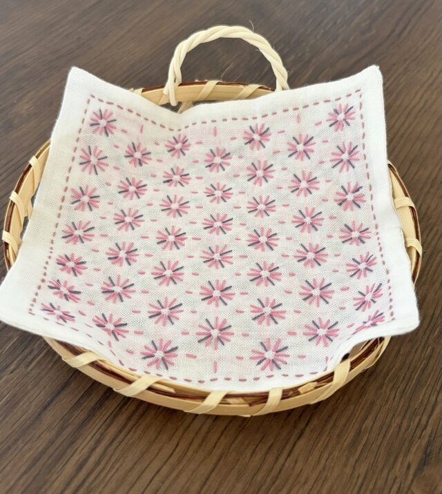 刺し子♡ふきんミニ (花刺し) | iichi 日々の暮らしを心地よくする