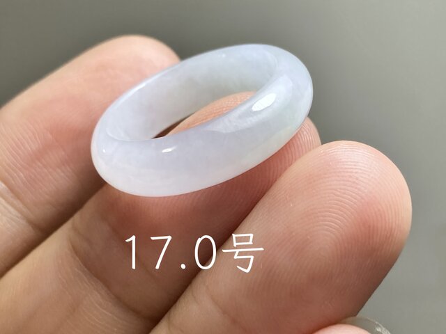 L18-71 氷糯種 白瓷 17.0号 ミャンマー産 A貨 本翡翠 くりぬき リング
