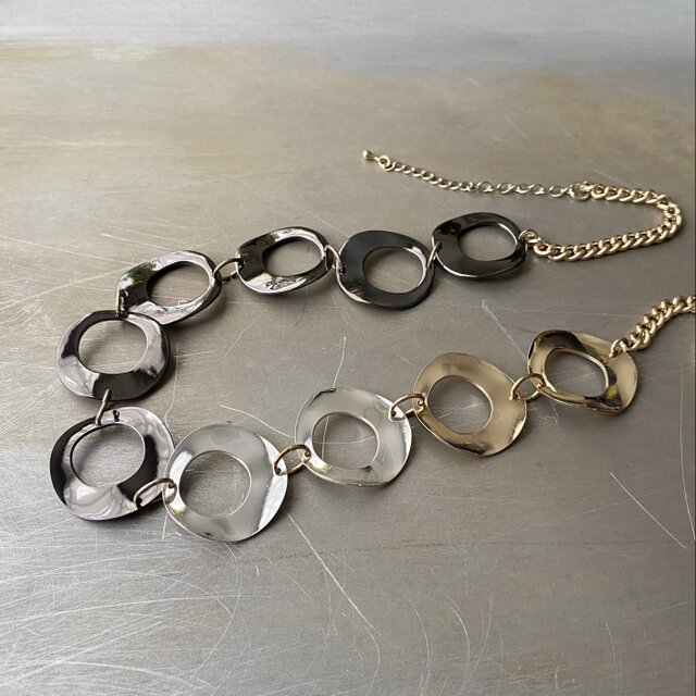 Vintage 00s USA retro triple color chain necklace | iichi 日々の 