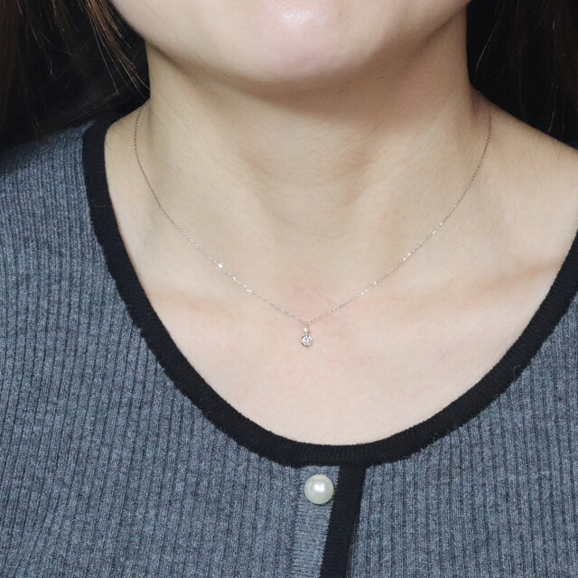 プラチナ 0.10ct ダイヤモンドペンダント Pt900 一粒天然ダイヤ