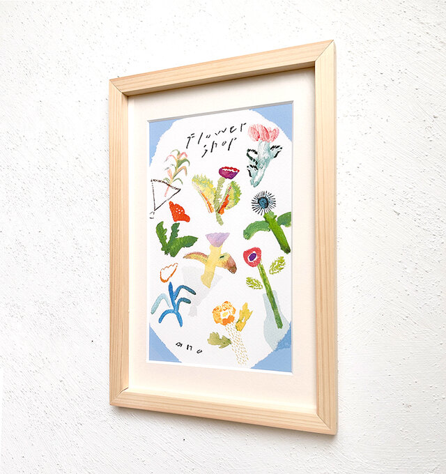 flowershop 額 イラスト インテリア アート | iichi 日々の暮らしを