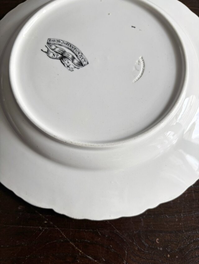 D.Johnston Bordeaux ロココ様式 グリザイユ レリーフ 平皿 22cm
