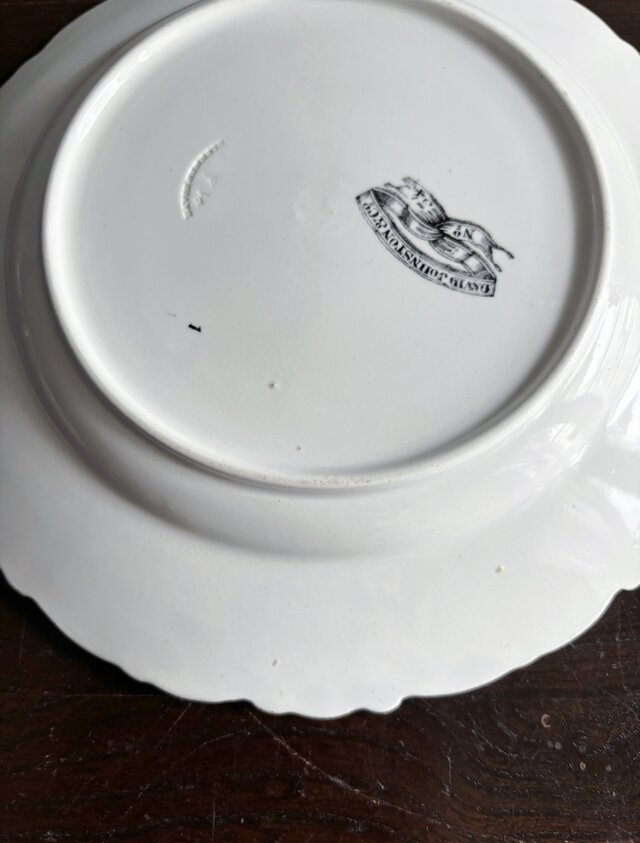 D.Johnston Bordeaux ロココ様式 グリザイユ レリーフ 平皿 22cm