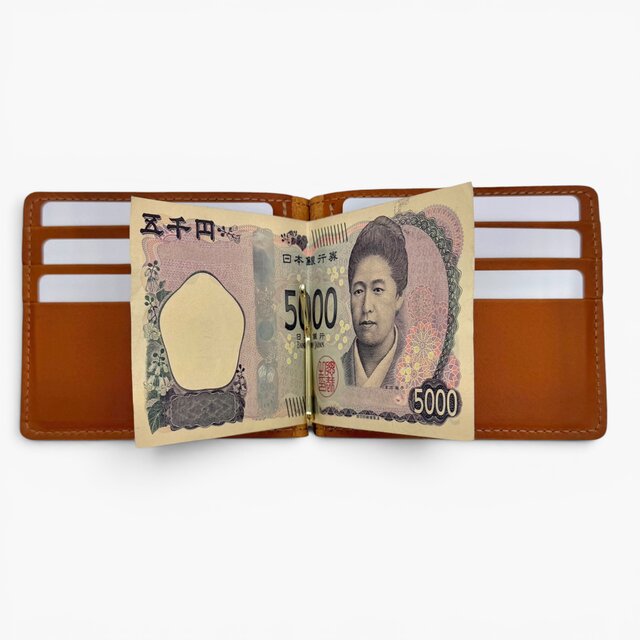 NEW】レザーマネークリップ（ハンドメイド／コンパクト／スリム