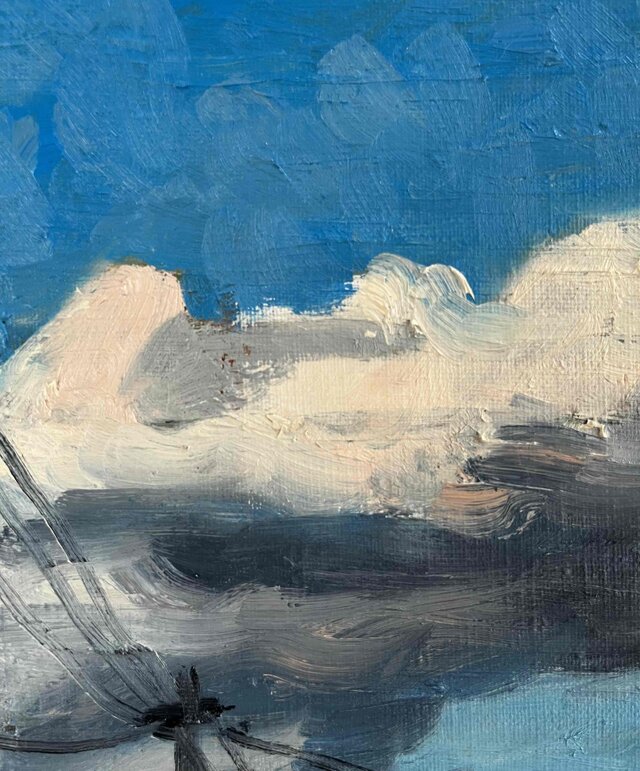 原画・油彩「近所の風景 2026617」アート・絵画 ・F3（22×27
