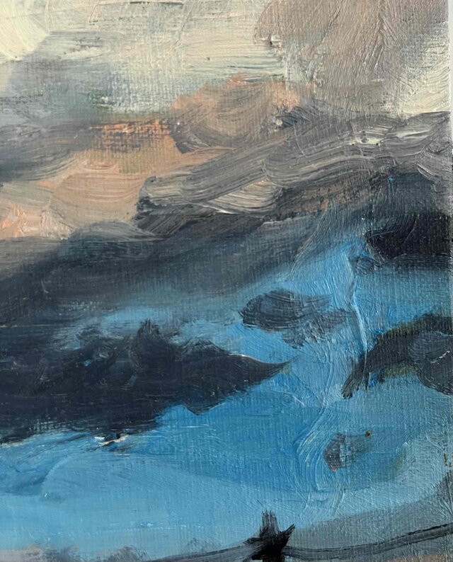 原画・油彩「近所の風景 2026617」アート・絵画 ・F3（22×27