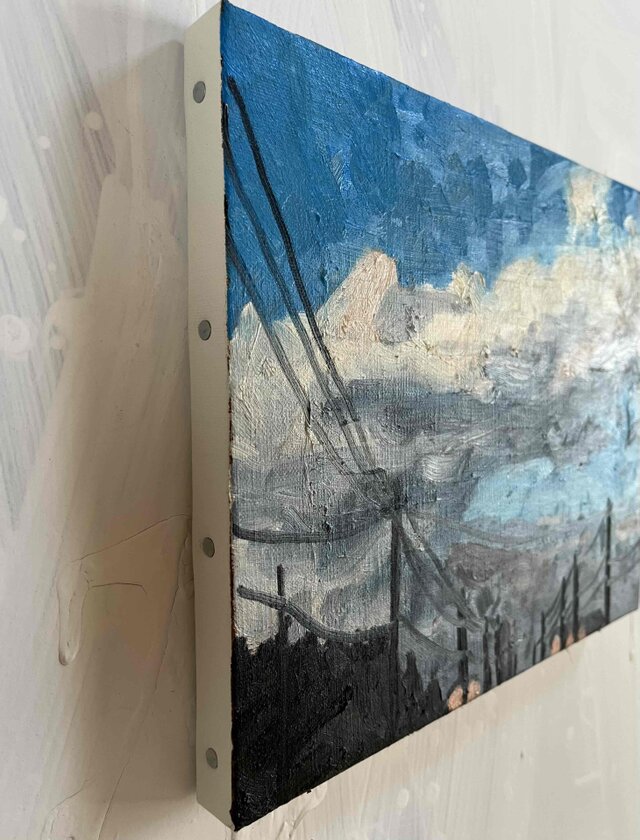 原画・油彩「近所の風景 2026617」アート・絵画 ・F3（22×27