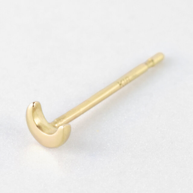 AGETE 三日月　片耳ピアス　 K18 K18 極小三日月ピアス｜片耳販売 ムーンピアス セカンドホール 重ね