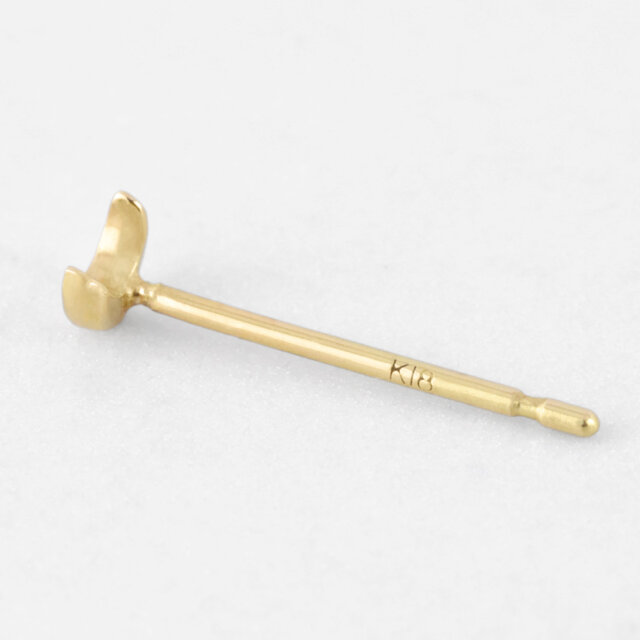 K18 極小三日月ピアス｜片耳販売 ムーンピアス セカンドホール 重ね
