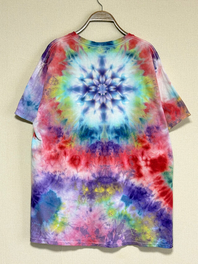 タイダイ Tシャツ Lサイズ 曼荼羅 カラフル ムラ染め Hippies Dye HD26