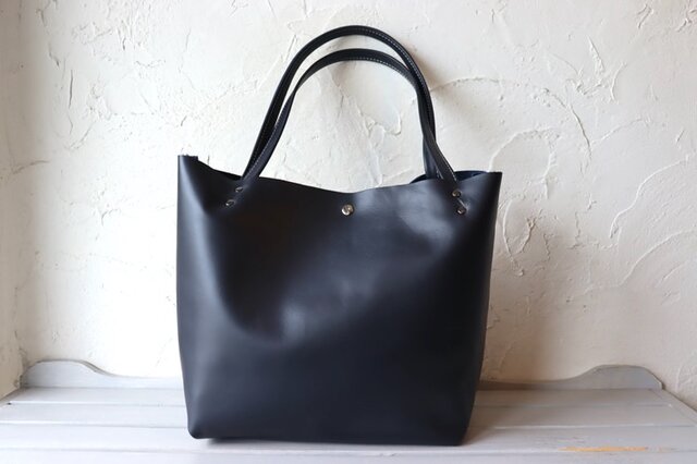 BILLYKIRK ハンドメイド トートバッグ ネイビー 柔らかトートバッグ ネイビー 軽量 肩掛 男女兼用 ハンドメイド 6191