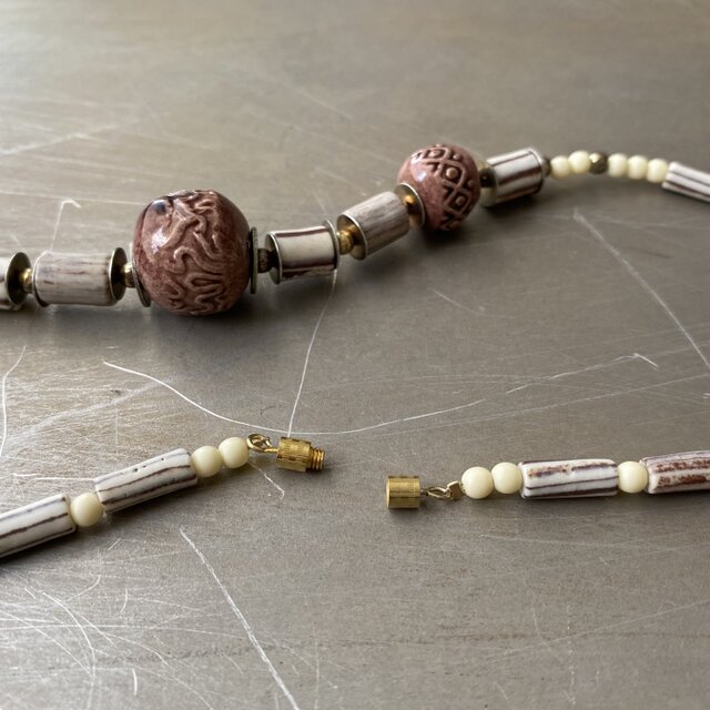 Vintage 70s-80s USA retro ceramic beads necklace | iichi 日々の